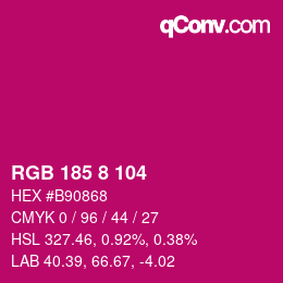 Color code: RGB 185 8 104 | qconv.com