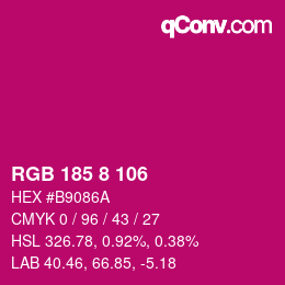 Color code: RGB 185 8 106 | qconv.com