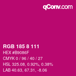 Color code: RGB 185 8 111 | qconv.com