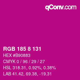 カラーコード: RGB 185 8 131 | qconv.com