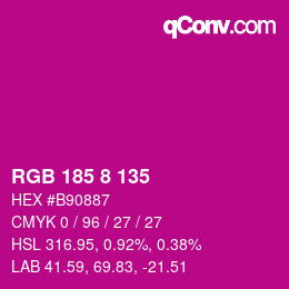 Color code: RGB 185 8 135 | qconv.com