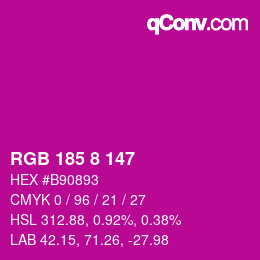 Color code: RGB 185 8 147 | qconv.com