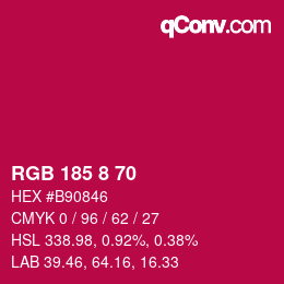 カラーコード: RGB 185 8 70 | qconv.com