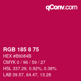 Color code: RGB 185 8 75 | qconv.com