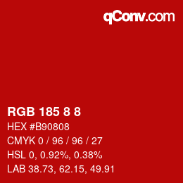 Code couleur: RGB 185 8 8 | qconv.com