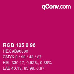 Color code: RGB 185 8 96 | qconv.com