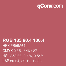 カラーコード: RGB 185 90.4 100.4 | qconv.com