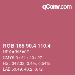カラーコード: RGB 185 90.4 110.4 | qconv.com