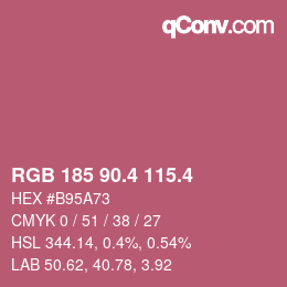 カラーコード: RGB 185 90.4 115.4 | qconv.com