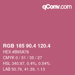 カラーコード: RGB 185 90.4 120.4 | qconv.com