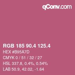カラーコード: RGB 185 90.4 125.4 | qconv.com