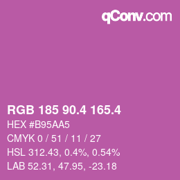 カラーコード: RGB 185 90.4 165.4 | qconv.com