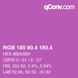 カラーコード: RGB 185 90.4 180.4 | qconv.com