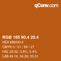カラーコード: RGB 185 90.4 20.4 | qconv.com