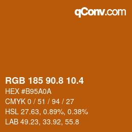 カラーコード: RGB 185 90.8 10.4 | qconv.com