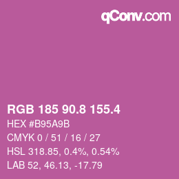 カラーコード: RGB 185 90.8 155.4 | qconv.com
