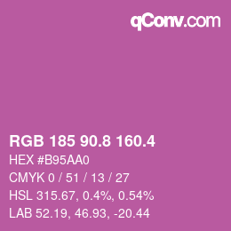カラーコード: RGB 185 90.8 160.4 | qconv.com