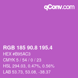 カラーコード: RGB 185 90.8 195.4 | qconv.com