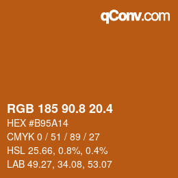 カラーコード: RGB 185 90.8 20.4 | qconv.com