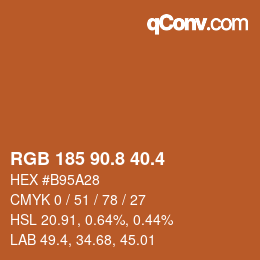 カラーコード: RGB 185 90.8 40.4 | qconv.com
