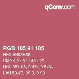 Color code: RGB 185 91 105 | qconv.com