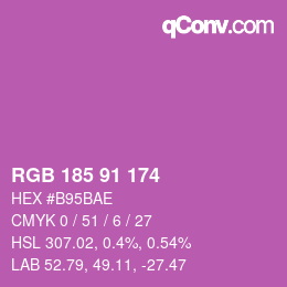 Color code: RGB 185 91 174 | qconv.com
