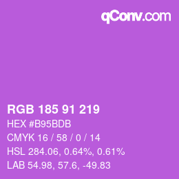 Color code: RGB 185 91 219 | qconv.com