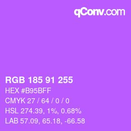 Color code: RGB 185 91 255 | qconv.com