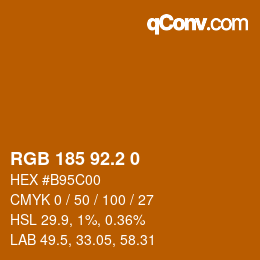 カラーコード: RGB 185 92.2 0 | qconv.com