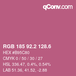 カラーコード: RGB 185 92.2 128.6 | qconv.com