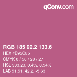 カラーコード: RGB 185 92.2 133.6 | qconv.com