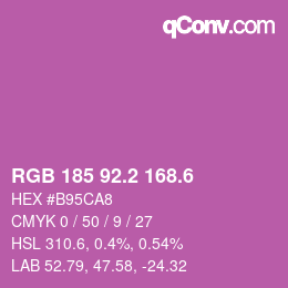 カラーコード: RGB 185 92.2 168.6 | qconv.com