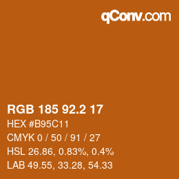 カラーコード: RGB 185 92.2 17 | qconv.com