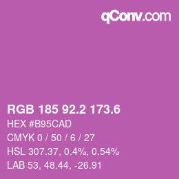 カラーコード: RGB 185 92.2 173.6 | qconv.com
