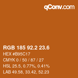 カラーコード: RGB 185 92.2 23.6 | qconv.com