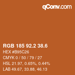 カラーコード: RGB 185 92.2 38.6 | qconv.com