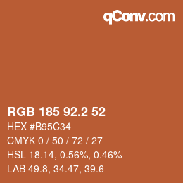 Color code: RGB 185 92.2 52 | qconv.com