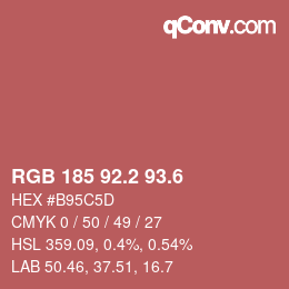 カラーコード: RGB 185 92.2 93.6 | qconv.com