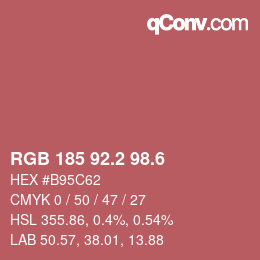 カラーコード: RGB 185 92.2 98.6 | qconv.com