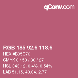 カラーコード: RGB 185 92.6 118.6 | qconv.com