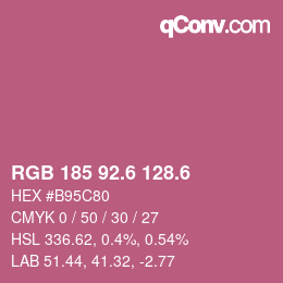 カラーコード: RGB 185 92.6 128.6 | qconv.com