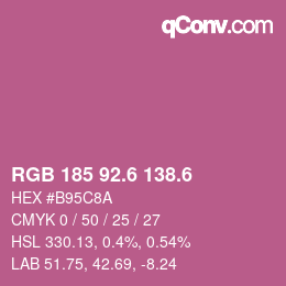 カラーコード: RGB 185 92.6 138.6 | qconv.com