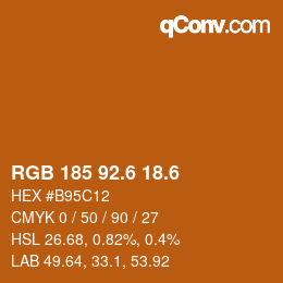 カラーコード: RGB 185 92.6 18.6 | qconv.com
