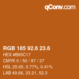 カラーコード: RGB 185 92.6 23.6 | qconv.com