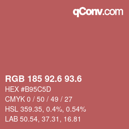 カラーコード: RGB 185 92.6 93.6 | qconv.com