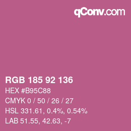 Color code: RGB 185 92 136 | qconv.com