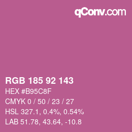 颜色代码: RGB 185 92 143 | qconv.com