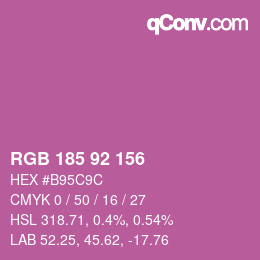 颜色代码: RGB 185 92 156 | qconv.com