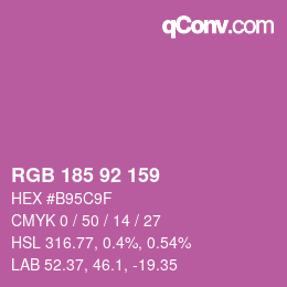 カラーコード: RGB 185 92 159 | qconv.com