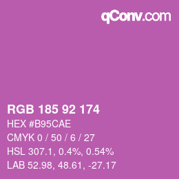 颜色代码: RGB 185 92 174 | qconv.com